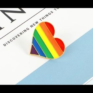 Metal Heart Pride Flag Pin